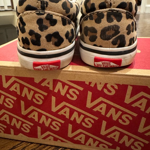 Vans Kids Black Checkerboard and Brown Leopard Sneakers - Picture 7 of 10